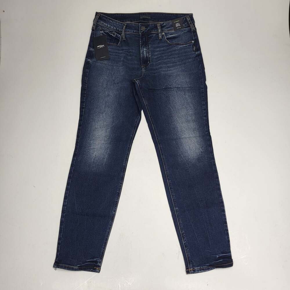 SILVER JEANS CO. Avery Curvy Fit High Rise Skinny Leg Sz 34/29 Indigo